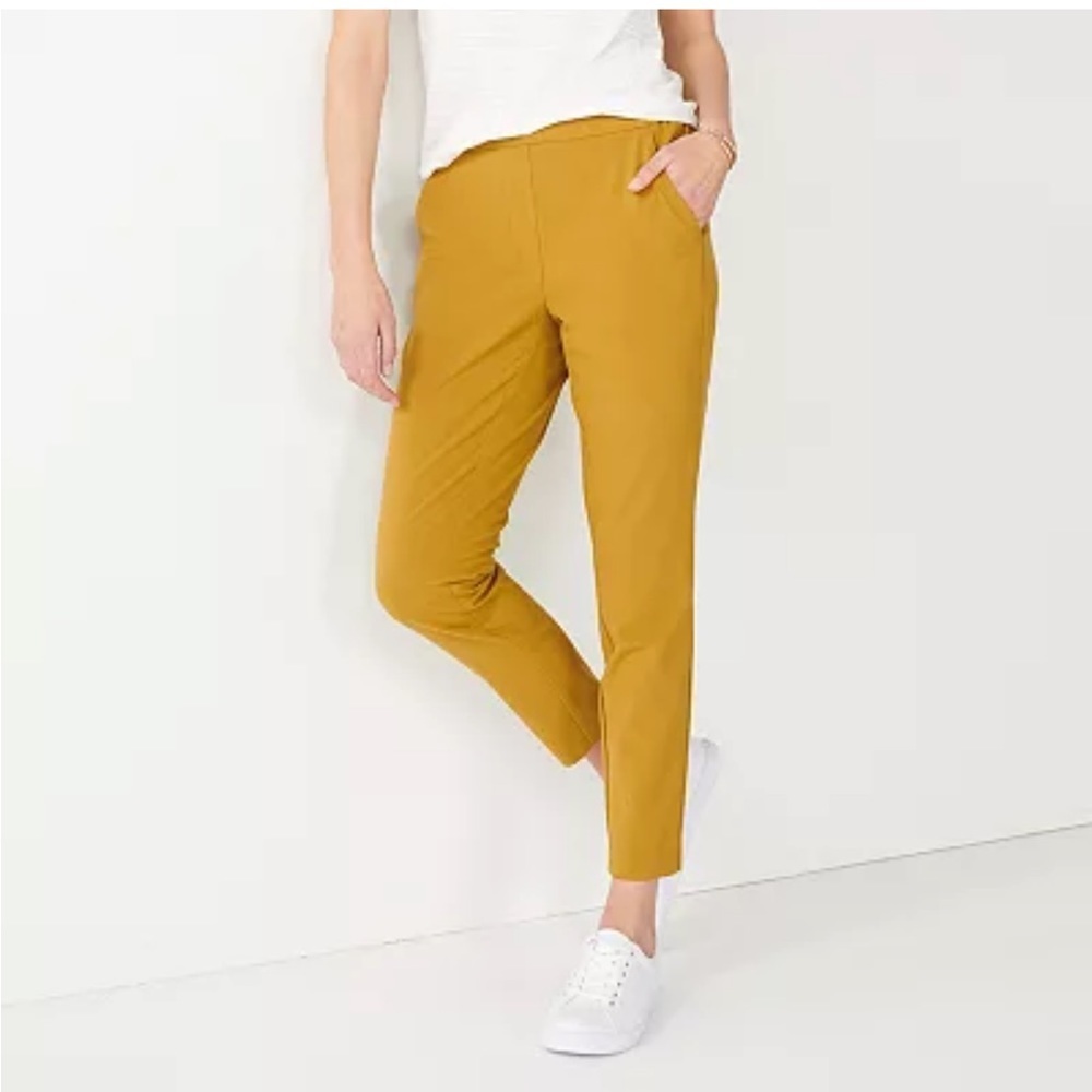 NWT Nine West Gold Tan Crop Relaxed Pant Comfort Lounge Work Comfy Size XXL